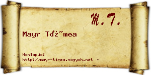 Mayr Tímea névjegykártya